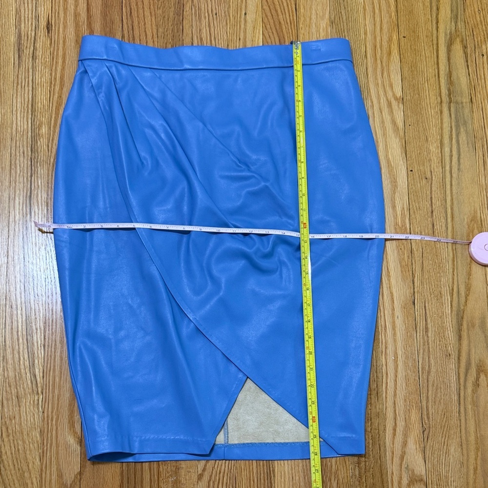 Blue Women's Leather Skirt